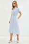 Tie-Waist Linen Look Midi Dress - 6