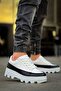 Kb-056 Kuback White Black Detailed White High Sole Casual Sneakers - 3