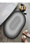 Gray Oval Magic Water Absorbent Bath Mat Non-Slip Base Ablution Mat 3.5 Mm 40x60 - 8