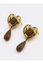 Roman Heart Form Stone Detailed Earrings I Mev'Art Collection - 2