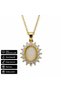 Gold Color Oval Stone 316L Steel Necklace Women's Gift Stylish Design