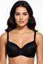 Women's Black Ribbed Unpadded Underwire Bra