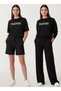 Women's 2-Piece Sweatpants and Shorts Set - Seasonal Comfortable Fit Casual Combination Oversize