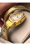 Mother's Day Special Women's Watch, Snake Model, Yellow Color Steel Band, White Dial, in Stylish Box - 2
