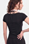 Black Tie-Up Lace Gothic Y2K Short Sleeve 95% Cotton Blouse - 3