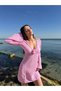 Women's Knitwear Beach Dress – V-Neck Tie Detail Summer Mini Dress