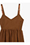 Strappy Modal Midi Brown Women's Dress 6Sak80016Ew - 5