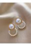 Set of 5 - Faux Pearl Embellished Earrings