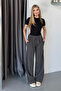 Women's Adjustable Waist Double Pocket Wide Leg Pants Smoked - Mw0001515 - 4
