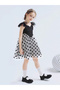 Girls Polka Dot Ruffled Mesh Dress - 5