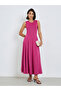 Dark Pink Sleeveless A-Line Maxi Dress