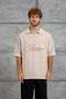 Men's T-Shirt Dp Keep Bakili Tri̇ko Cream Oversize Polo Neck Knitwear
