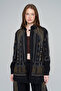 Women's Special Design Bead Embroidered Oversize Shirt