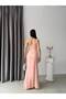 Powder Color One-Shoulder Stone Embellished Flounce Evening Dress - 7