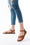 Zri̇n-037 Premium Tan Genuine Leather Orthopedic Sole Women's Sandals - 4