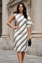 My Fashion Asymmetrical Striped Maxi Dress