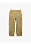 High Waist Tasseled Straight Leg Pocketed Barrel Pants - 2