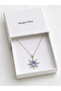 Blue Sparkling Sun Figured Necklace Stainless Steel Women's Gift - 3