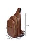 Men's Tan Genuine Leather Double Handle Cross Shoulder Bag Body Bag Chest Bag - 2