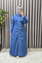 Women's Clothing Plus Size Hooded Buttoned Full Length Denim Dress - 8