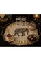 Luxury Glass Surface Presentation Tray 38 cm - Tea and Coffee Serving Tray - Decorative Round Tray with Gold Detail - 2
