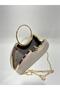 Gold Color Big Stone Material Design Evening Dress Clutch Chain Strap Handheld Wedding Engagement Evening Bag - 4