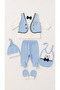 Little Man 5-Piece Newborn Hospital Discharge Set with Bow Tie – Blue/0-3 Months - 3
