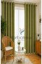 Moss Green Velvet Rustic Velvety Fabric Curtain - 2