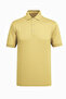 Men's Polo Collar Corn Cotton Short Sleeve Buttoned Embossed Detailed Kagi Yellow T-Shirt - 5311 - 2