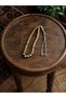 Hematite Tesbih Natural Stone Gold Cube Cut |   Stylish Metal Tassel Men's Prayer Beads - 6