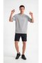 Men's Gray Oversize T-Shirt Comfortable Fit Crew Neck Combed Cotton Fabric - 4