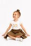 Girl's Bow Detailed Skirt Set Printed Blouse Elastic Waist Stylish Daily Combination - 2