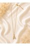Sparkling Letter a Necklace Gold Color with Stones Elegant Minimal Stylish Daily & Gift Jewelry - 2