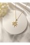 Women's Gold Color Sun Pendant Stainless Steel Minimal Stylish Daily Chain Modern Trend - 6