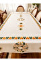 Luxury Stain-Resistant Linen Printed Tablecloth 160X220 Rose Orange - 3