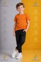 Boys' Plain Trousers 8.Mdl Elastic Waist Lycra Folded-Cuff Style