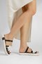 Women's Leather Floral Detailed Side Rope Wrapped Ready-To-Wear Sandals - 4