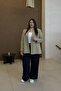 سترة نسائية كبيرة الحجم مبطنة - لون كاكي فاتح - 8