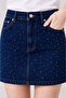 Taşlı Jean Mini Etek - 3