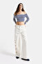 Women's Off-White 7S6-101 Super Baggy Heart Detailed Special Design Denim Jeans - 5