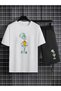 Spongebob Printed 100% Cotton Crew Neck Kids T-Shirt-Shorts Two-Piece Set