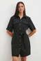 Black Safari Series Shirt Dress - 5