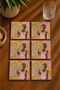 Abstract Black Woman Human Modern Design Set of 6 Coasters - Uv Printing Mdf - 10X10 cm