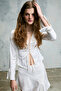 Lumale Women's Soft Textured Body-Fitting White Shirt with Lace Closure Detail - 4