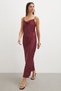 Thin Straps and Back Detail Satin Dress