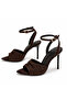 Women's Stone Detailed Thin Heeled Ankle Strap Stylish Evening Shoes