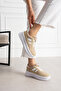 Beige Women's High Casual Sneaker Shoes - 2