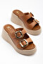 D0740 Daily Orthopedic Women's Genuine Leather Wedge Heeled Slippers - 2