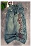 Grinding Fabric Tribal Printed Grunge Baggy Y2K Unisex Denim Pants - 2