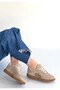 Women's Sneaker Sports Shoes Beige Suede Comfortable Daily Lendo - 3